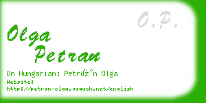 olga petran business card